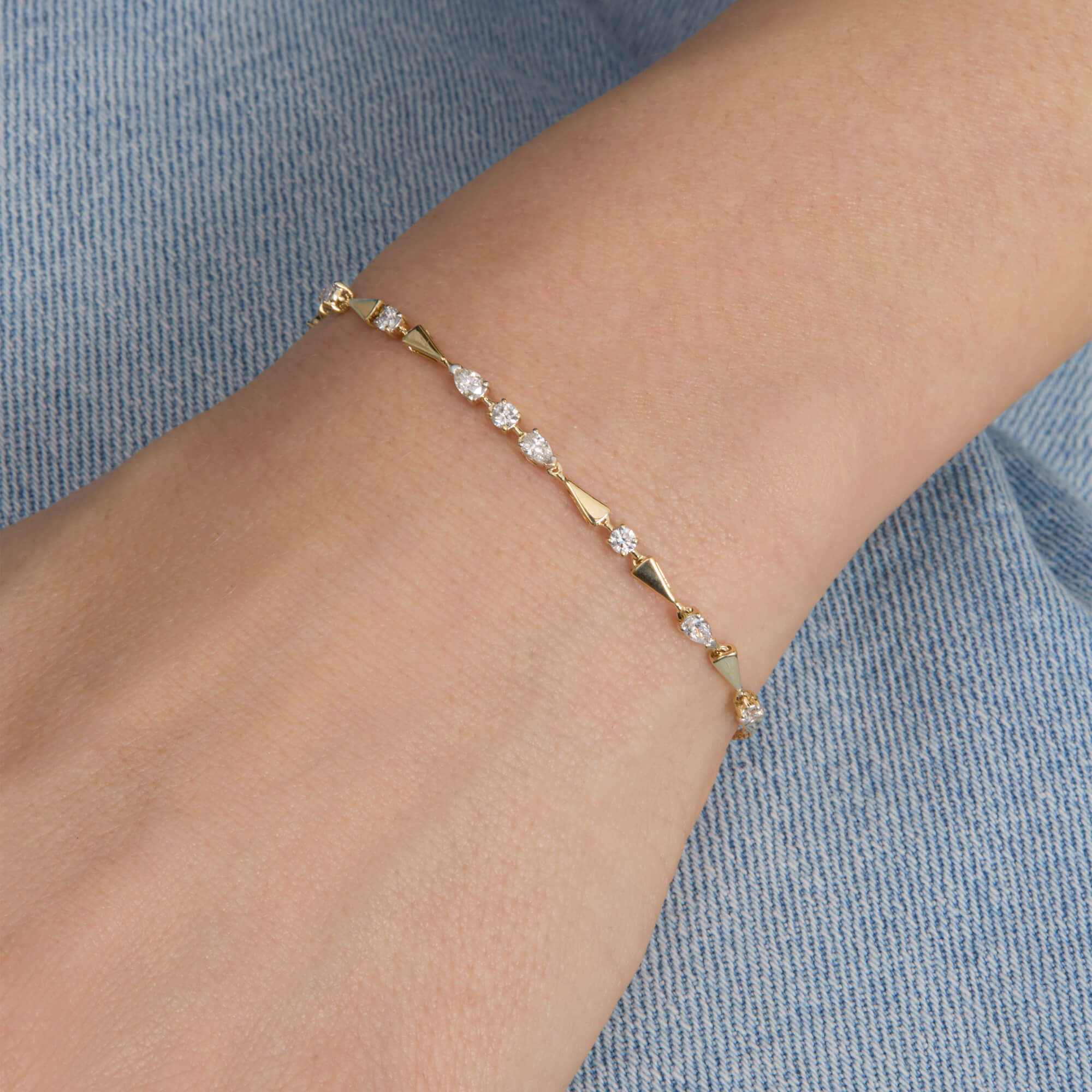 Diamond Gold Link Bracelet - 2
