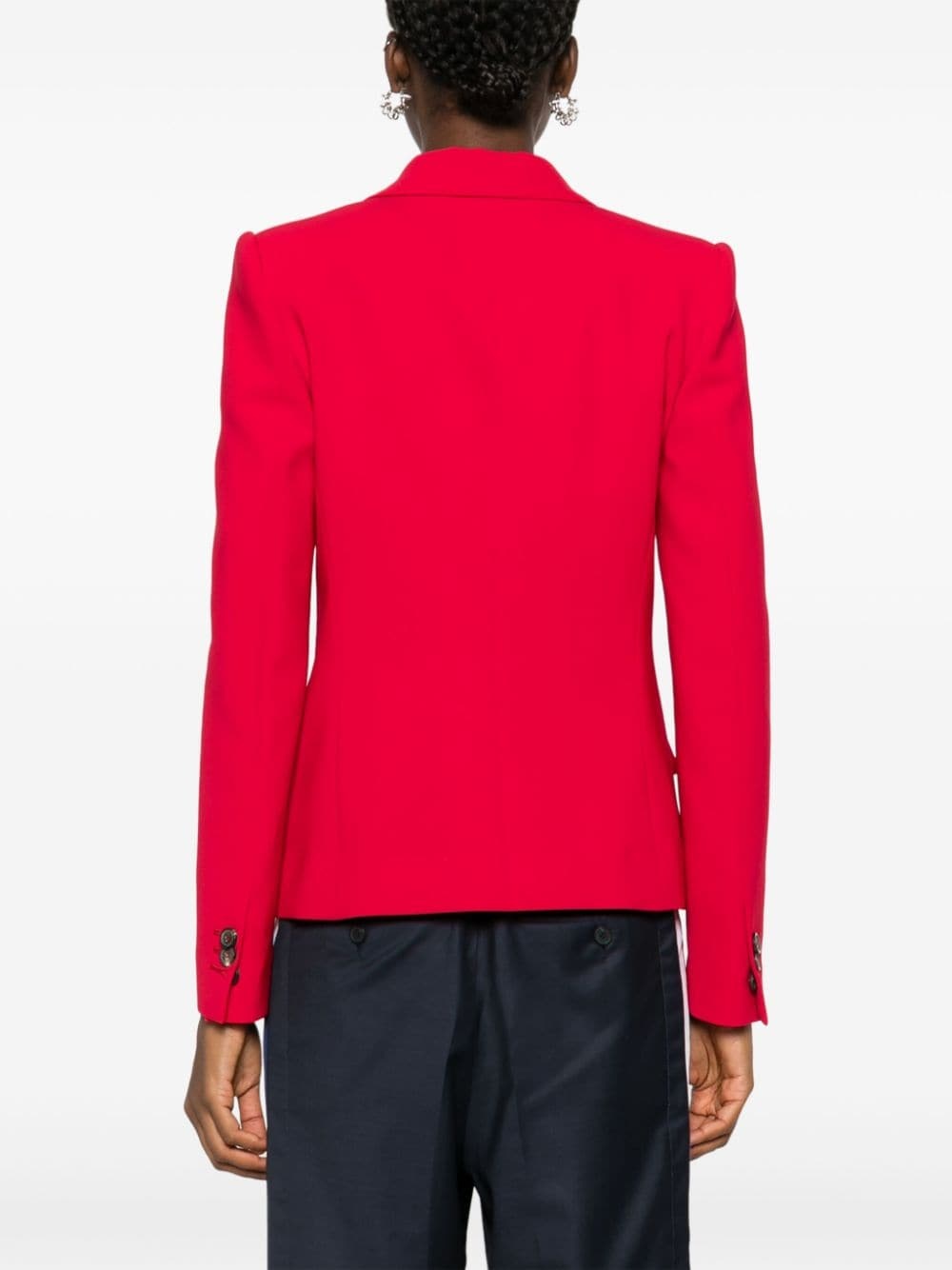 logo-plaque single-breasted blazer - 4