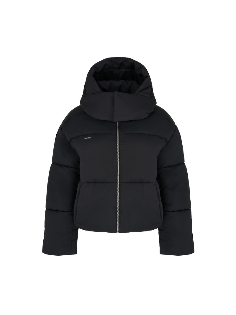 Women’s Flower-Warmth Recycled Nylon Cropped Puffer - Black 1