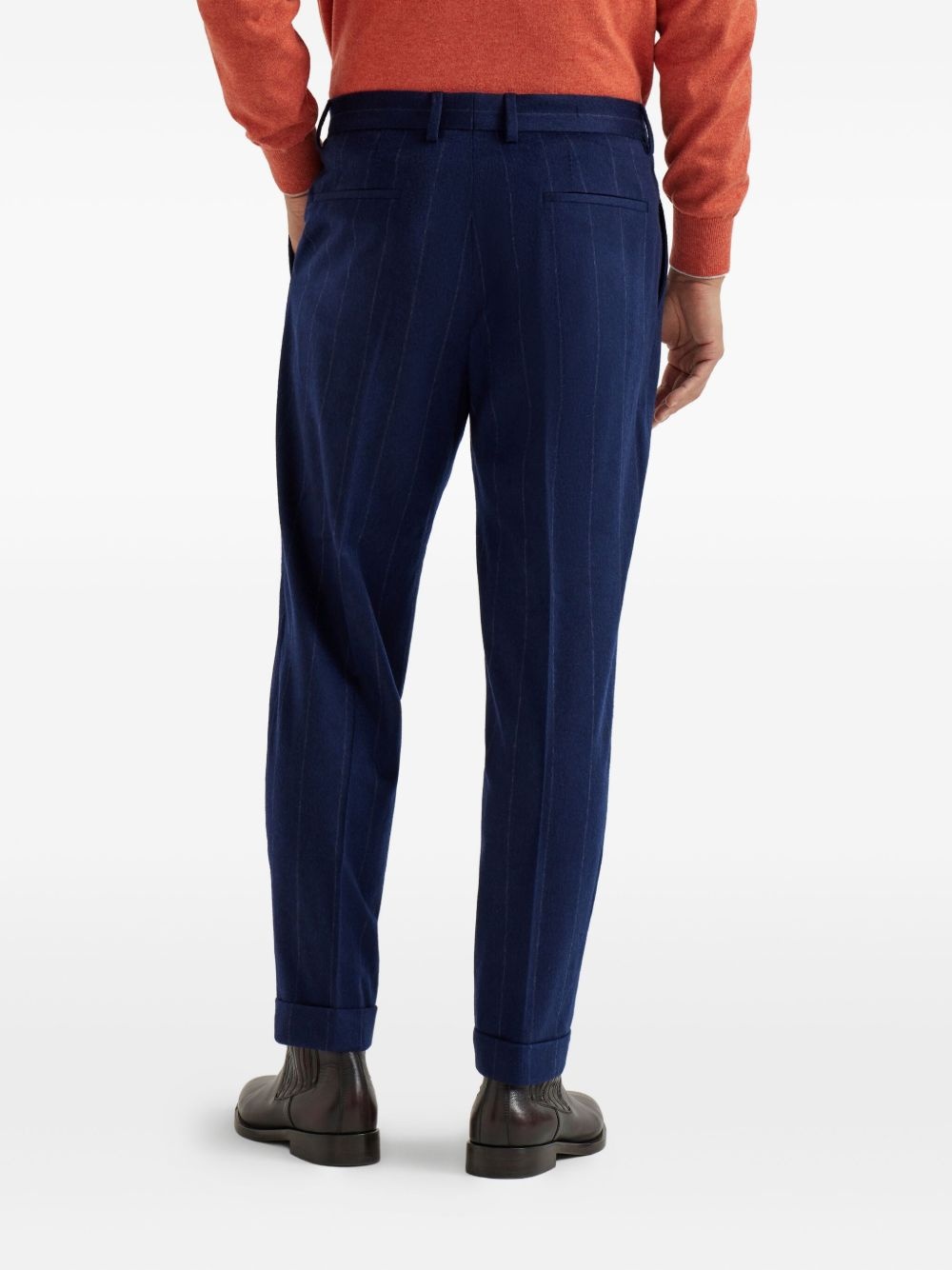 pleated wool-cashmere blend trousers - 4