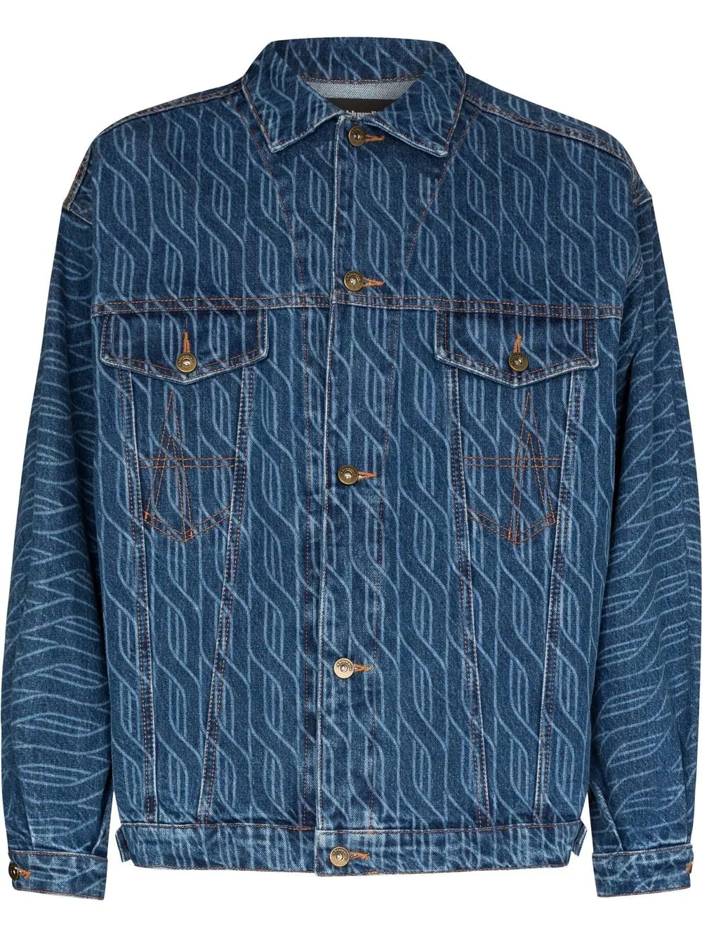 Signature laser-print denim jacket - 1