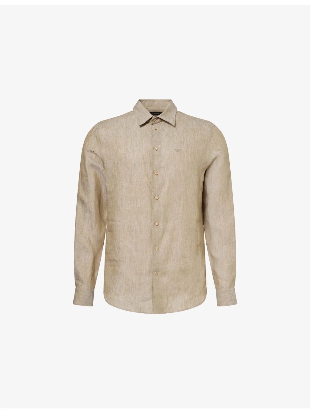 Logo-Embroidered Long-Sleeve Linen Shirt - 1