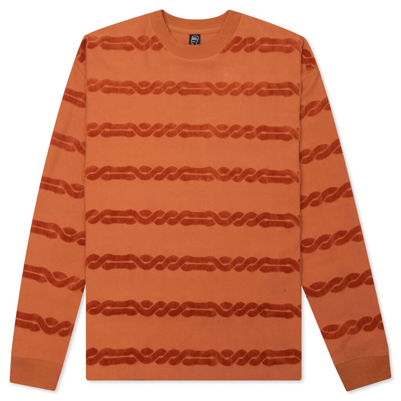 BRAIN DEAD BRAIDED BURNOUT LONG SLEEVE - RUST 1