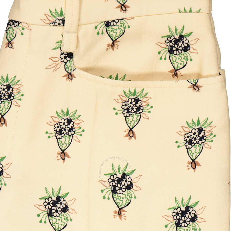Chloe Ladies Soft Powder Crepe Floral Pants - 7