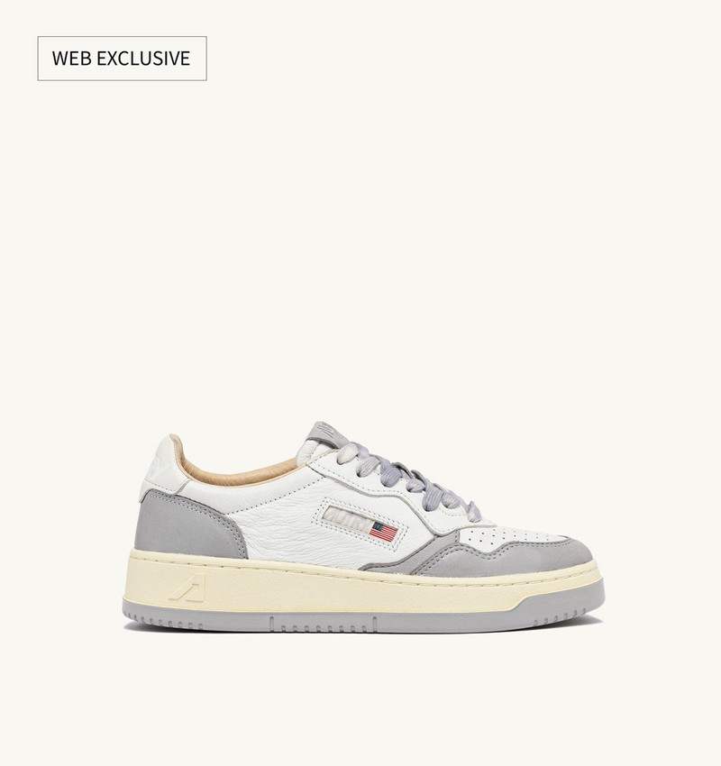 MEDALIST LOW SNEAKERS IN WHITE AND VAPOR LEATHER - 1