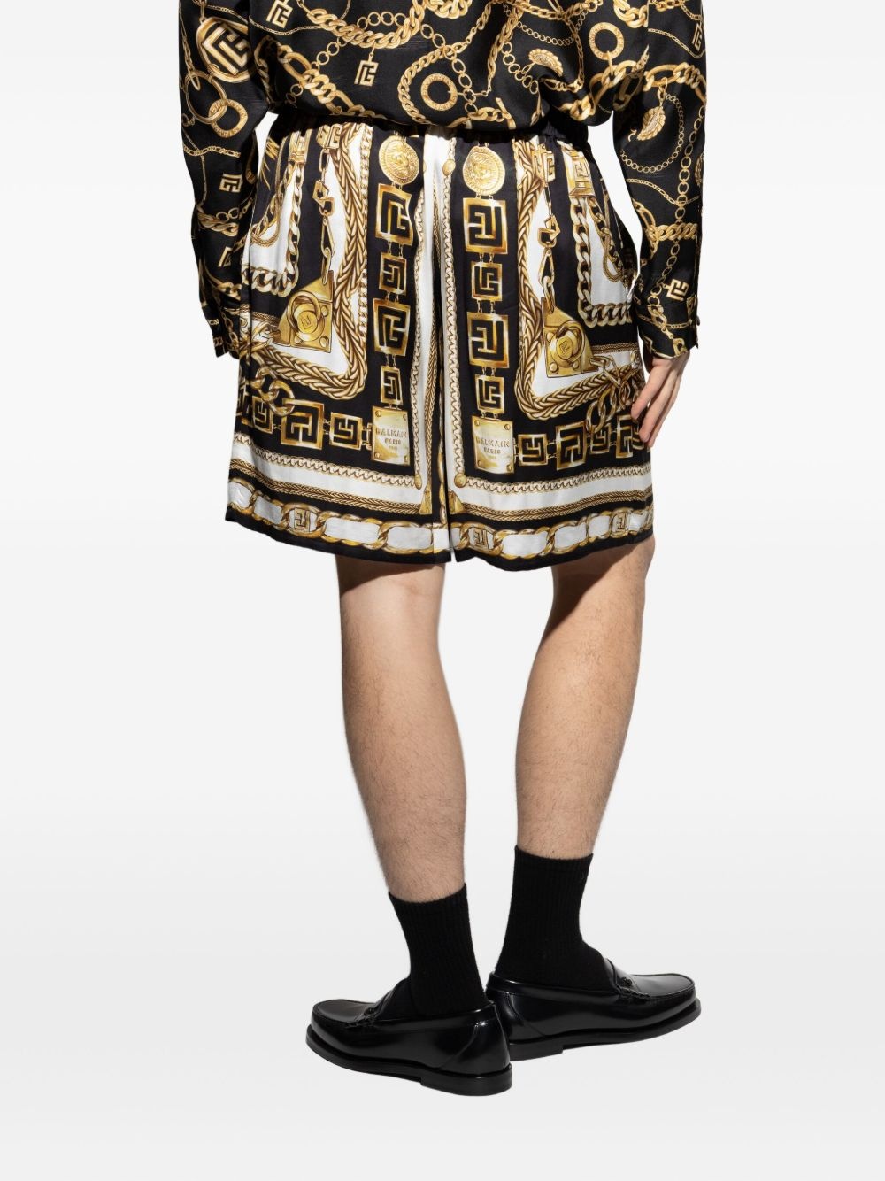 chain-print shorts - 4