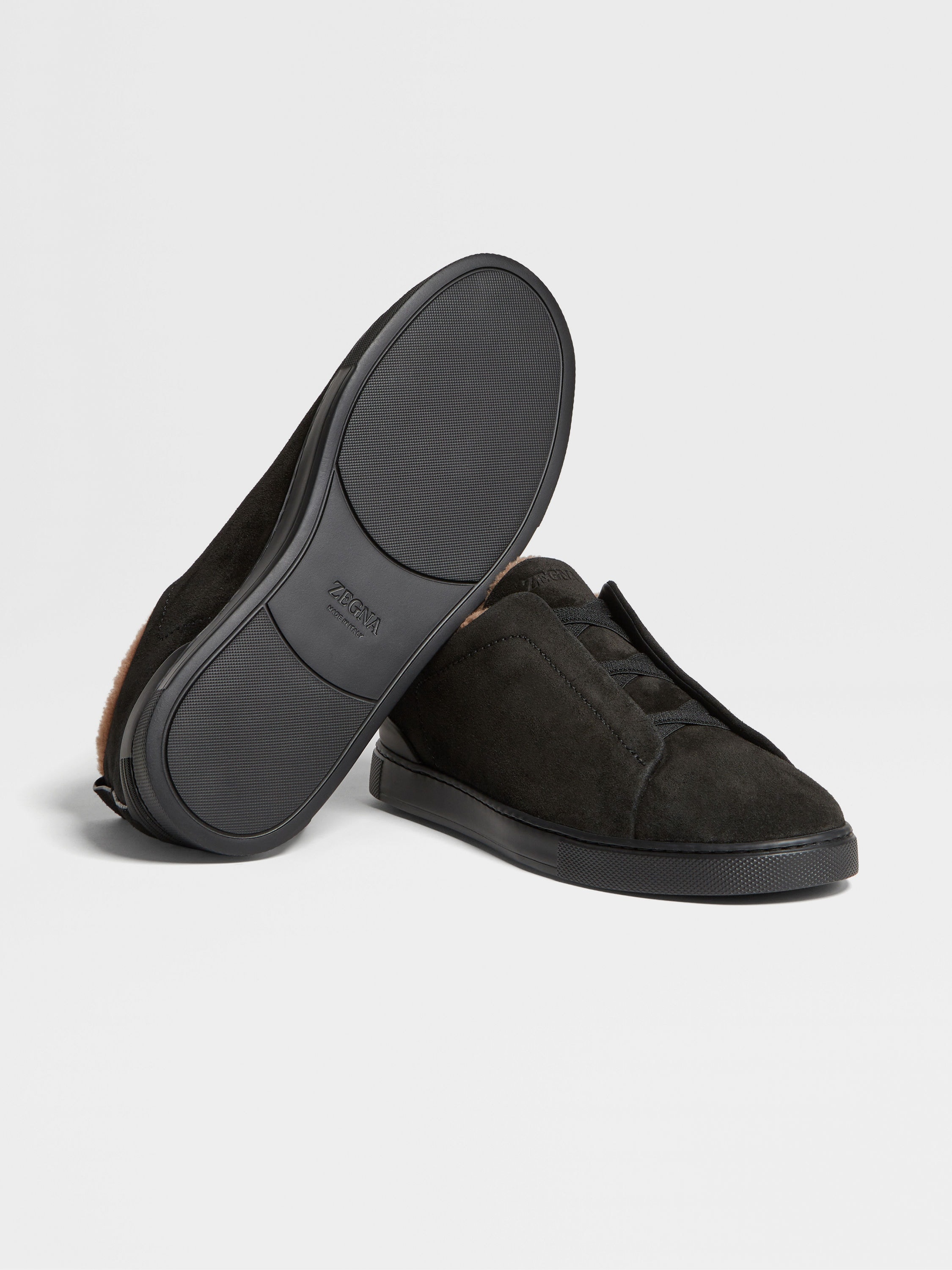BLACK SUEDE TRIPLE STITCH™ SNEAKERS - 5