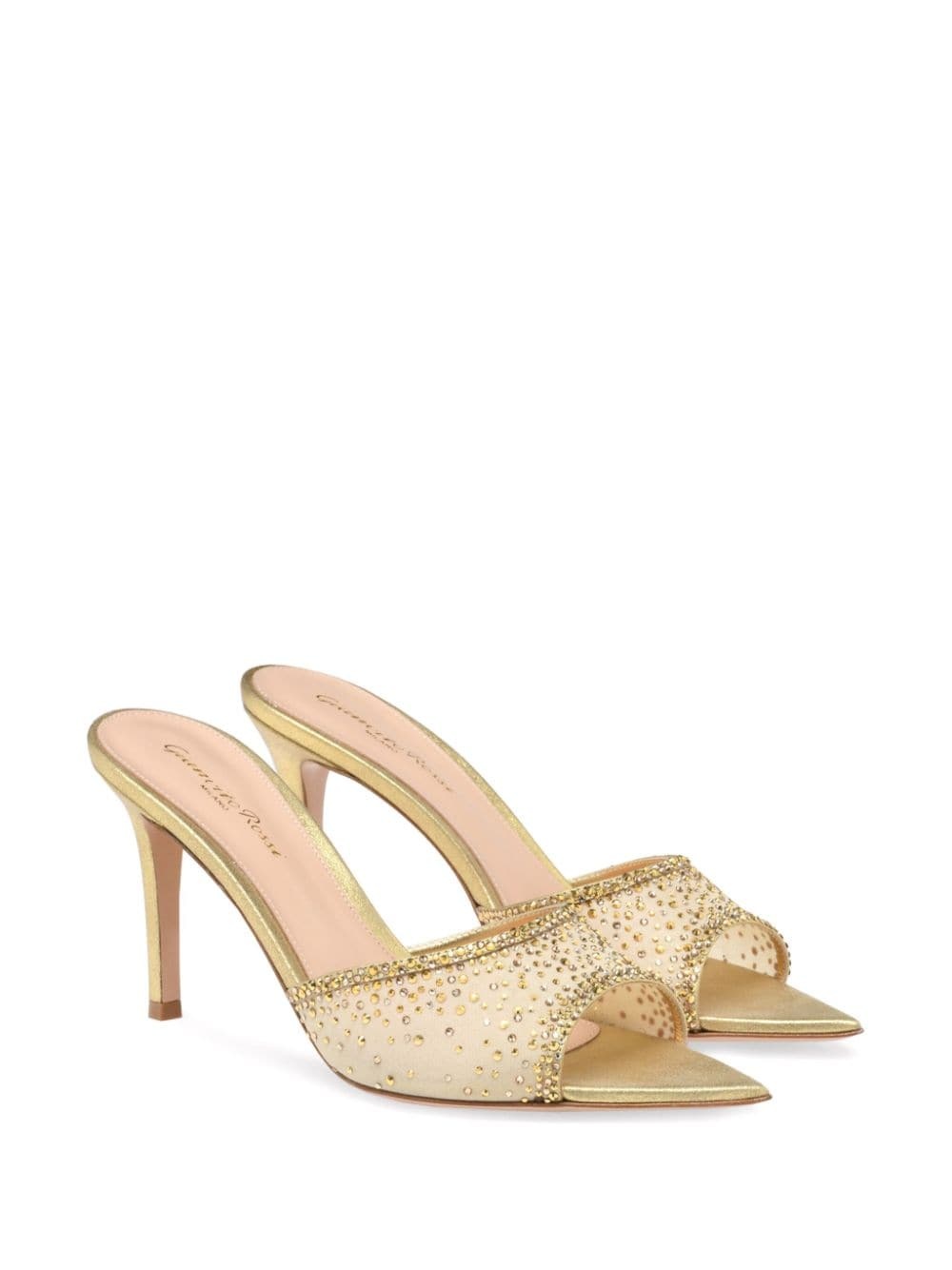 Rania 85mm crystal-embellished mules - 2