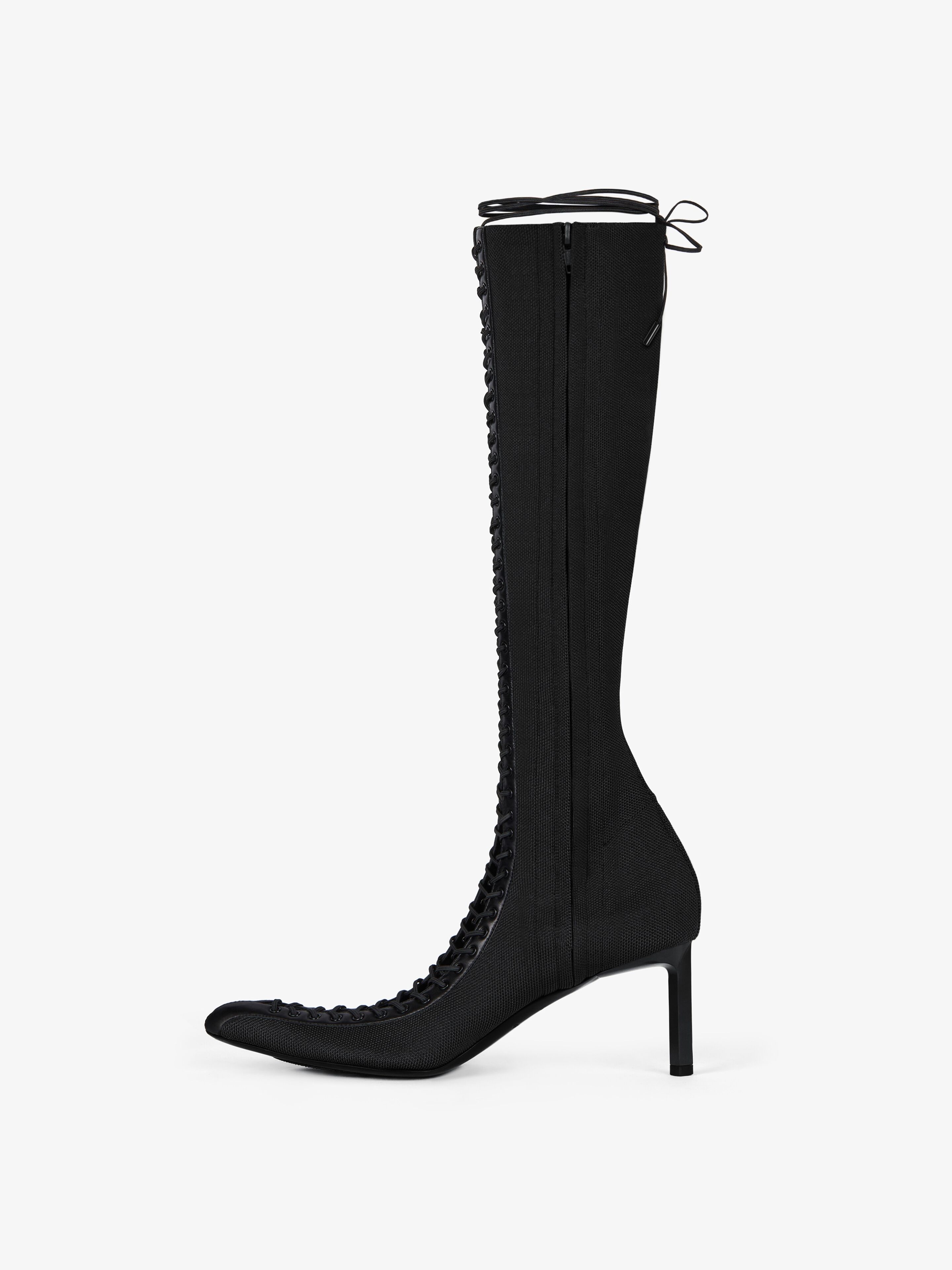 SHOW HIGH BOOTS IN KNIT AND LEATHER - 4