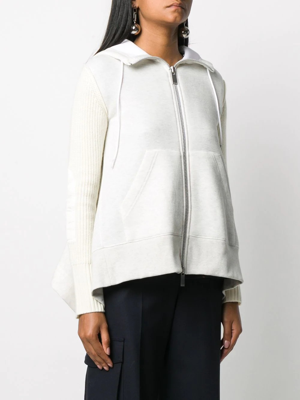 zip-through hooded cardigan - 3