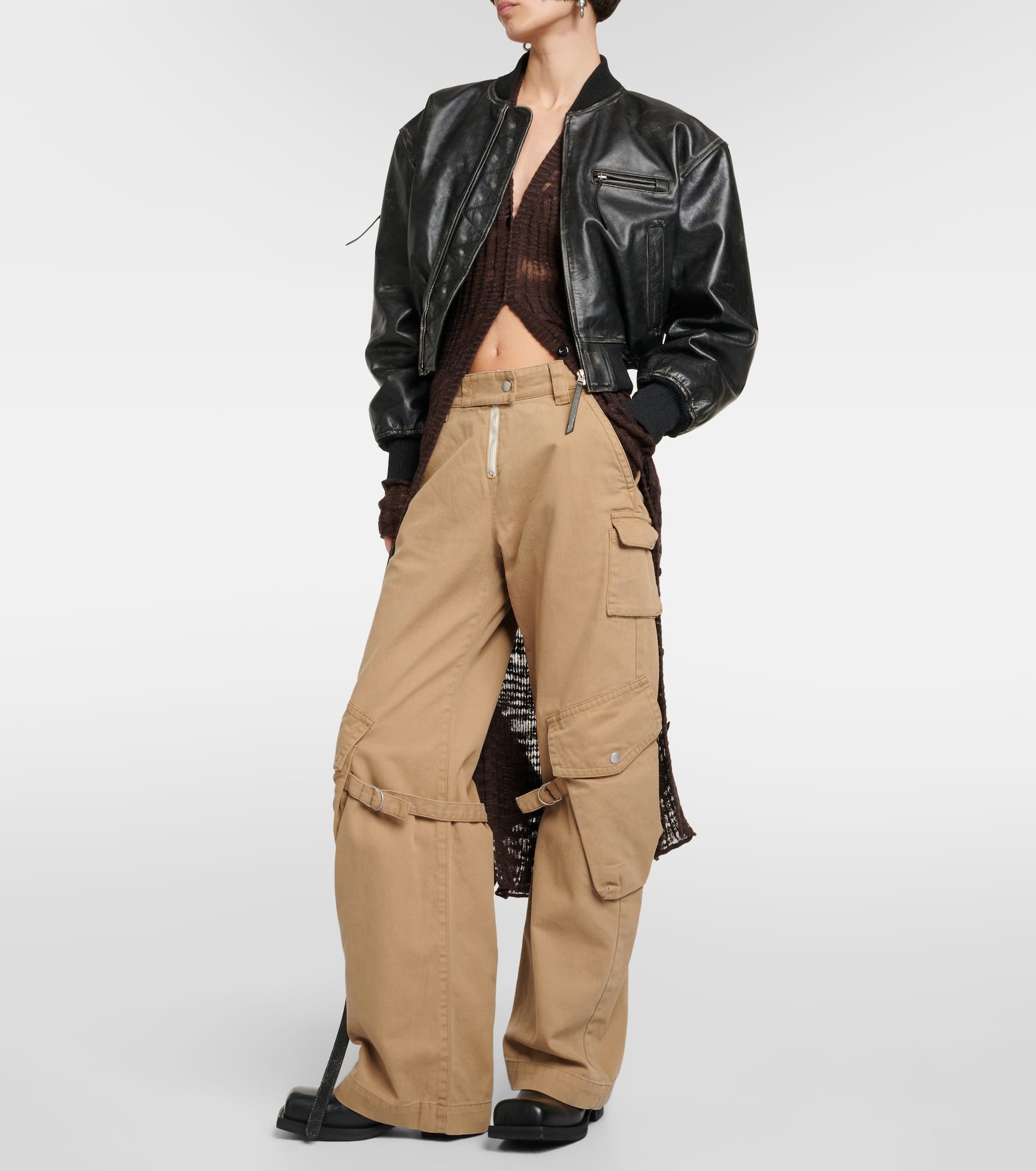 Potinal belted cotton cargo pants - 2