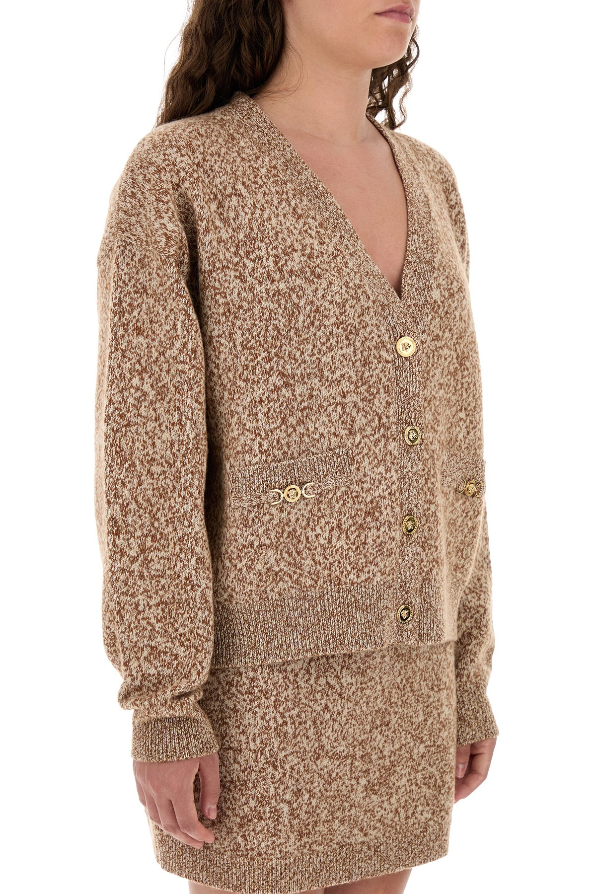 Two-tone wool blend cardigan - 3