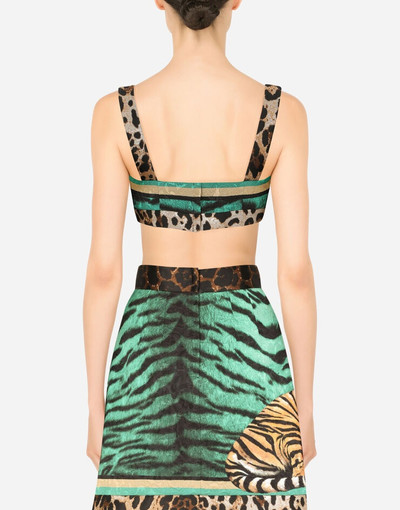 Dolce & Gabbana Tiger-design brocade top outlook