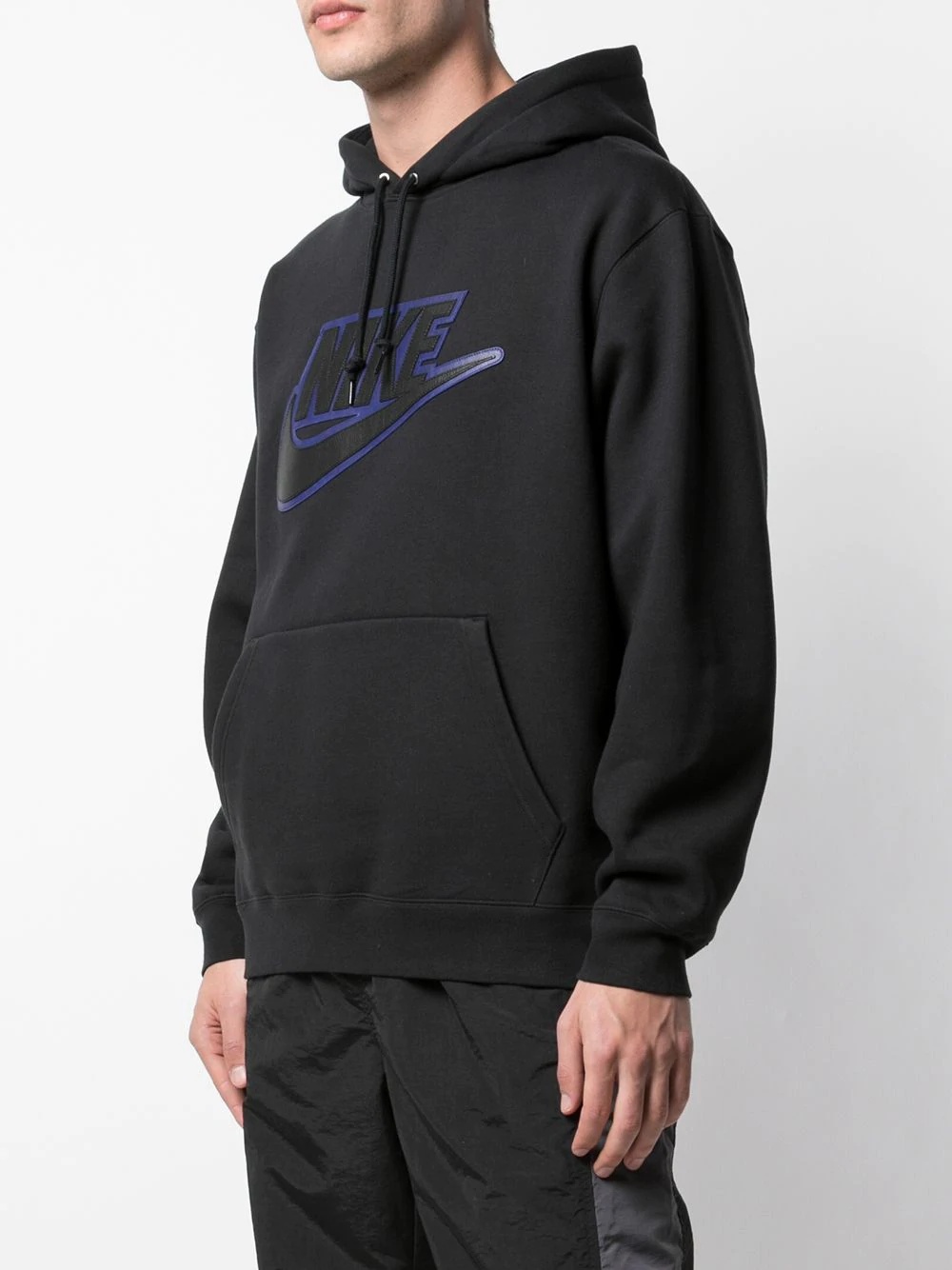 x Nike leather applique hoodie - 3