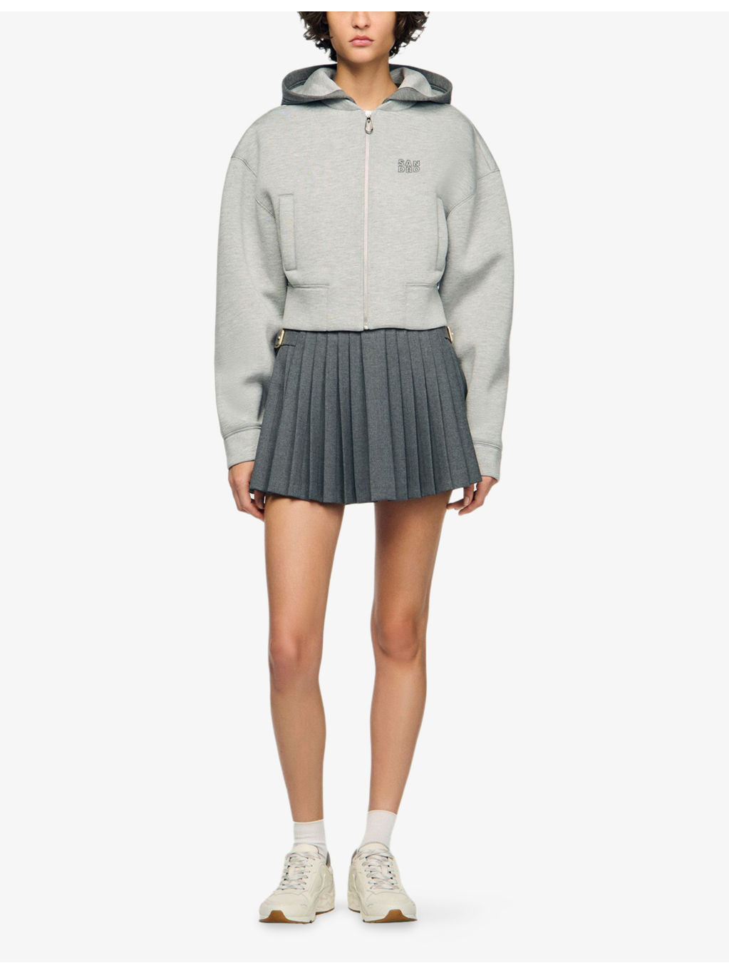 Contrast-hood regular-fit cropped sweatshirt - 2