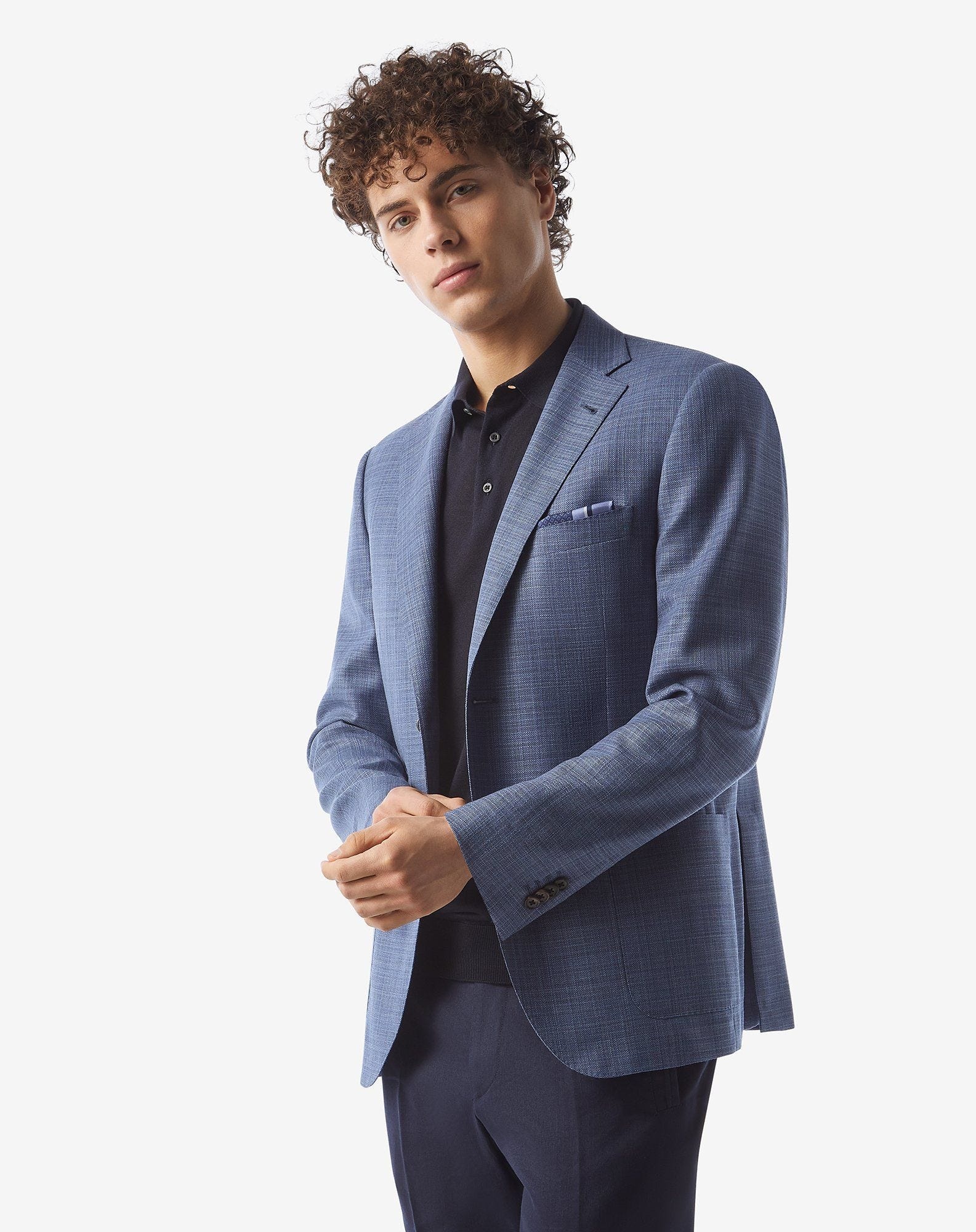 Blue pure wool jacket - 2