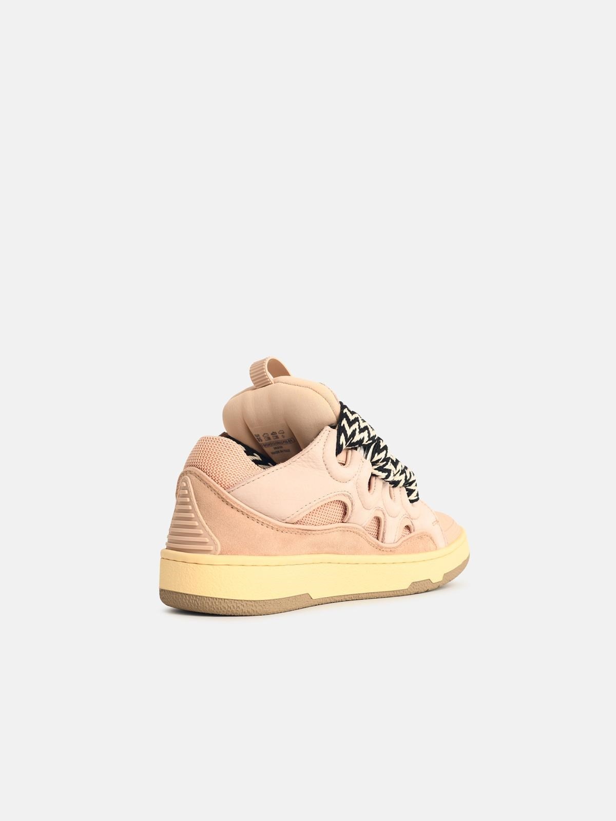 'CURB' PINK LEATHER BLEND SNEAKERS - 3