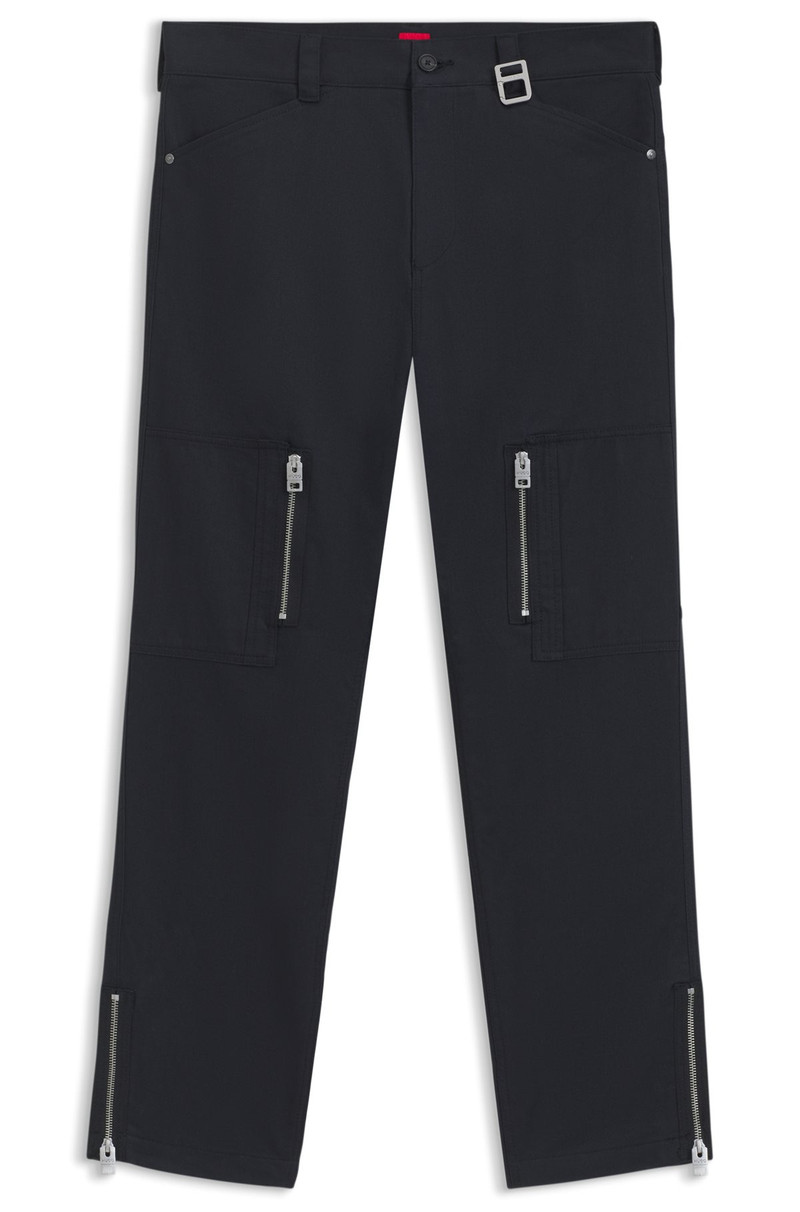 RELAXED-FIT TROUSERS IN MERCERIZED HERRINGBONE COTTON 1
