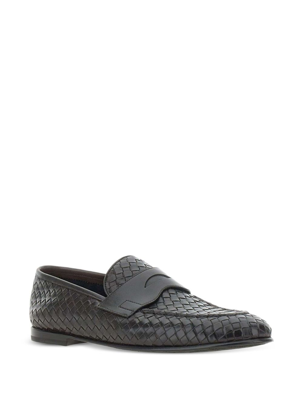 woven leather loafers - 2