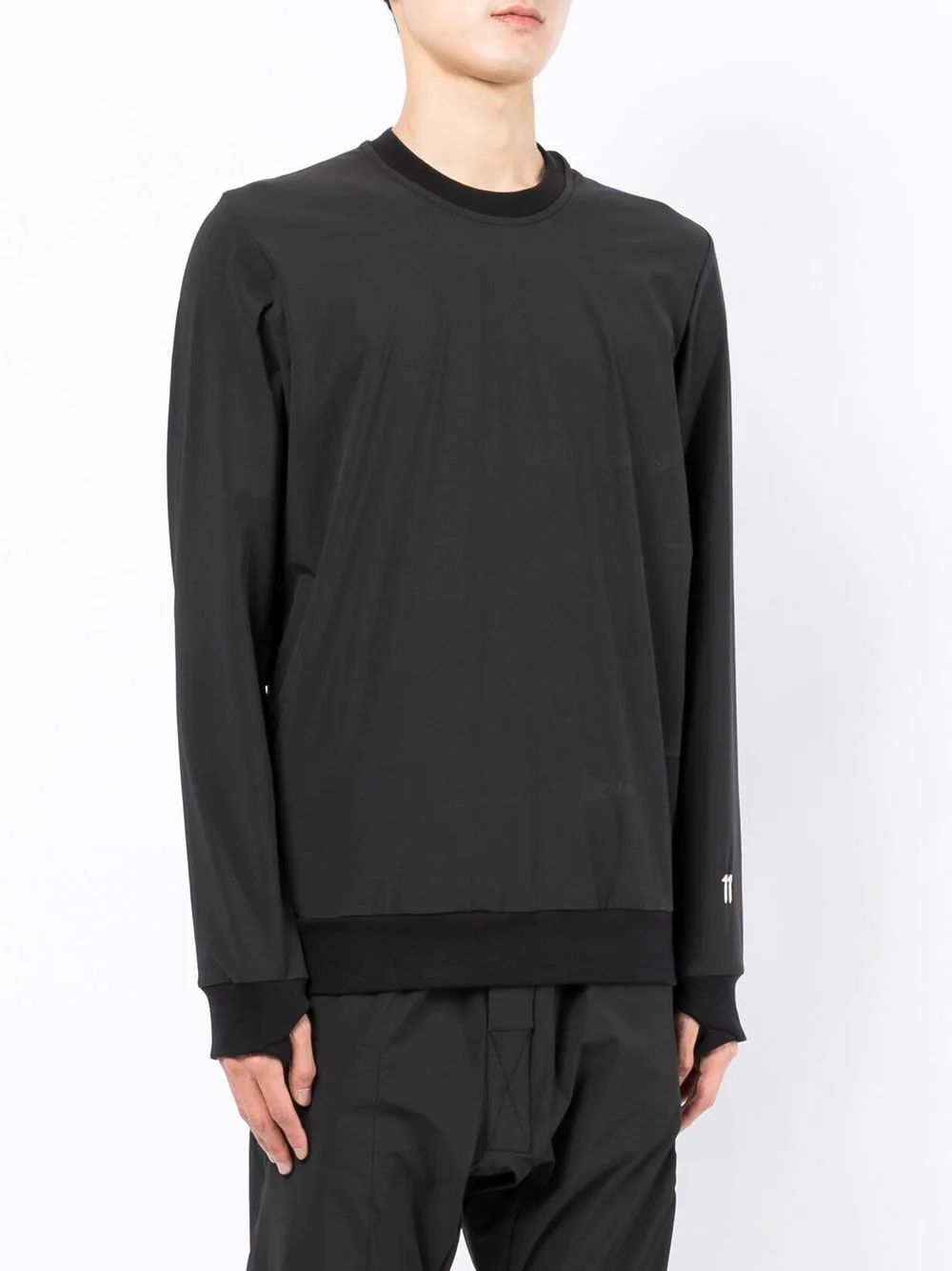 asymmetric logo-patch sweatshirt - 3