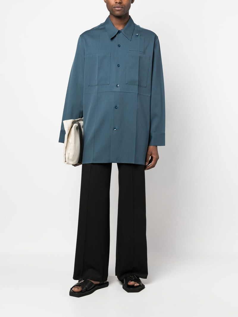 Jil Sander oversized wool-cotton shirt outlook