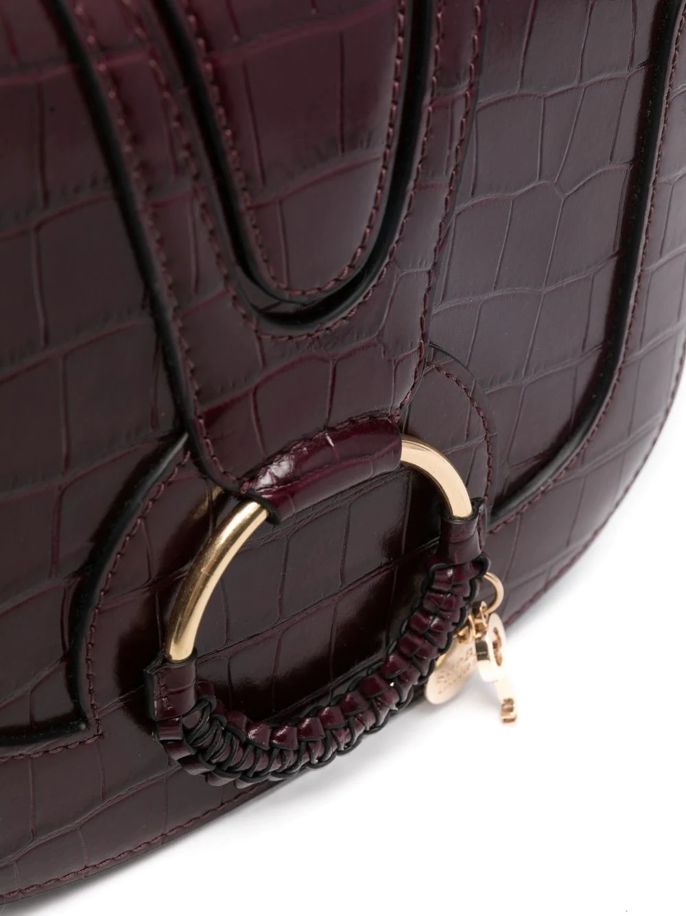 Hana crocodile-embossed shoulder bag - 4