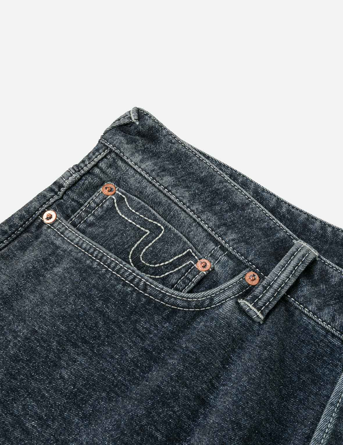 Washed Emboss Rivet Seagull Carrot Fit Jeans #2017 - 6