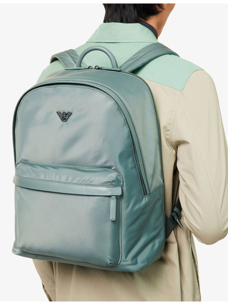 EMPORIO ARMANI Log-Embellished Nylon Backpack outlook