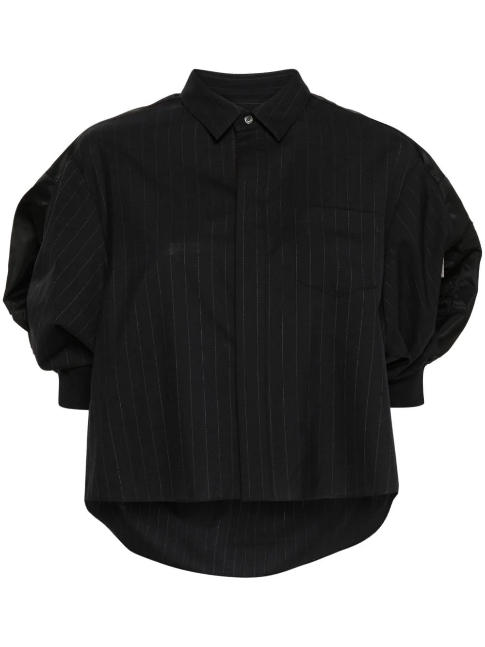 pinstripe cropped shirt - 1