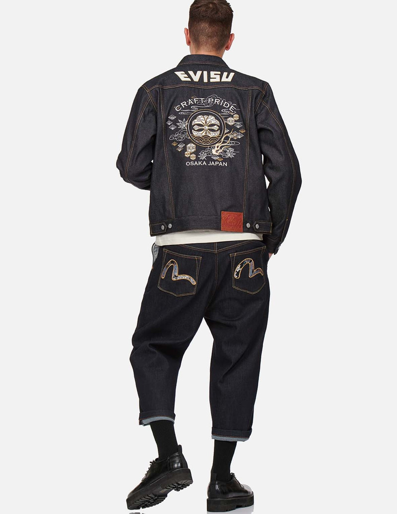 KAMON AND JAPANESE PATTERN EMBROIDERED DENIM JACKET 5