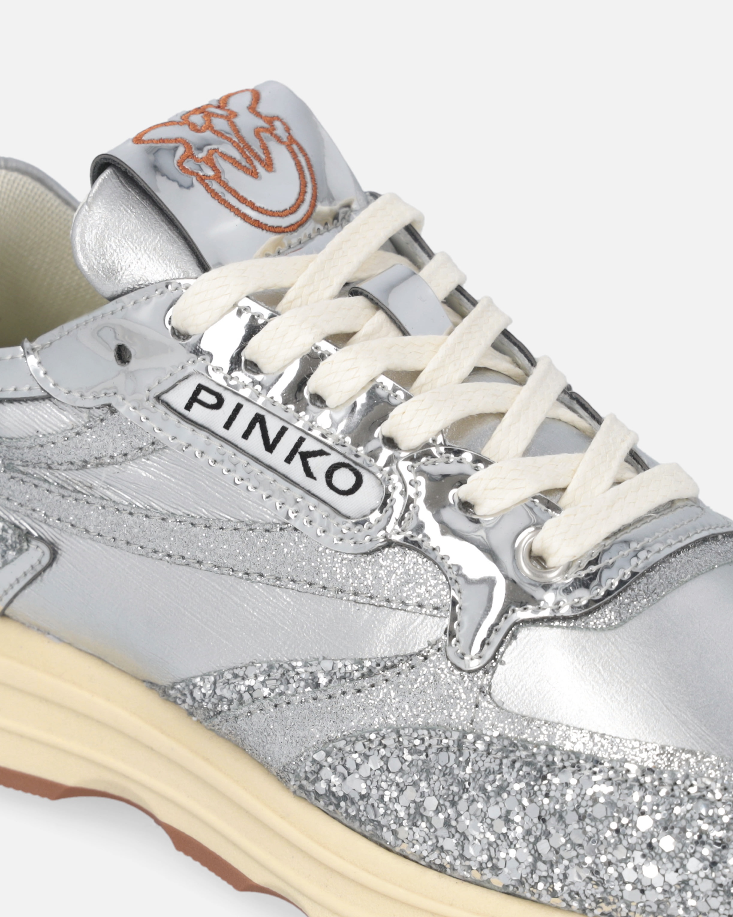 SILVER GLITTERY LAMINATED SNEAKERS - 4