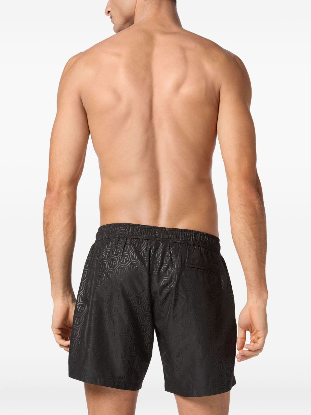 logo-embossed swim shorts - 3