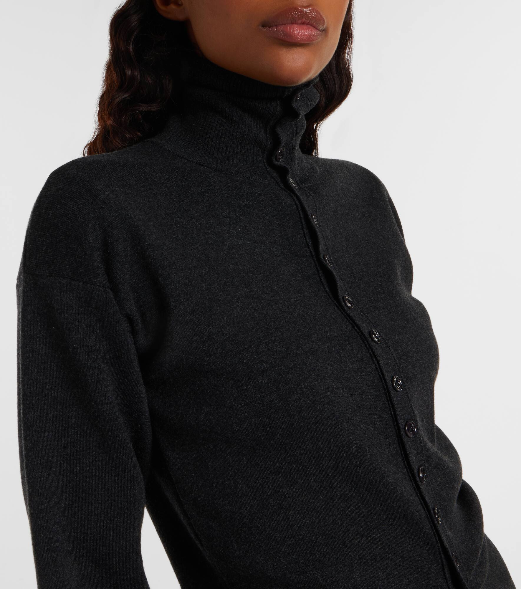 Turtleneck wool cardigan - 4