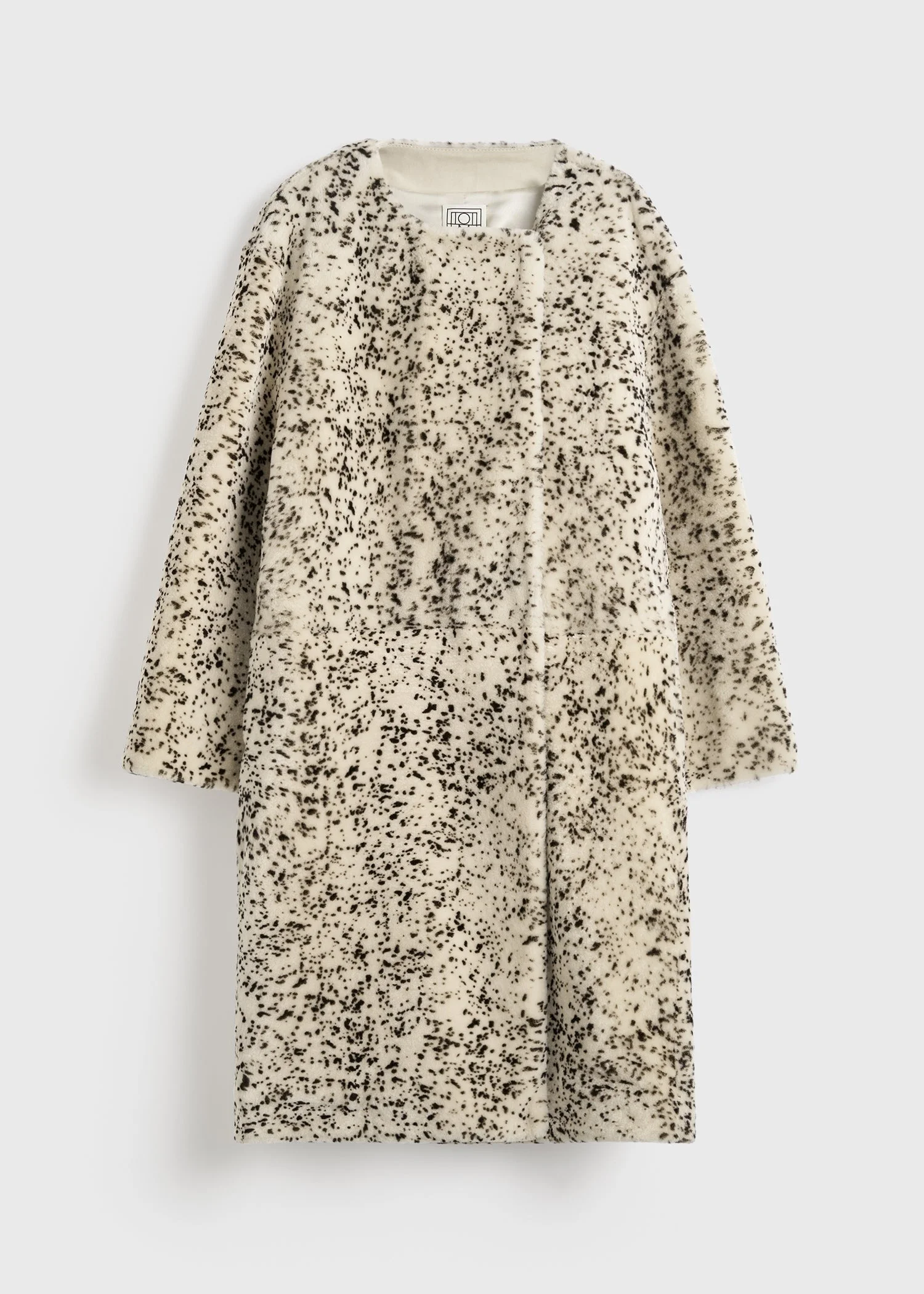 Stracciatella shearling coat black/white - 1