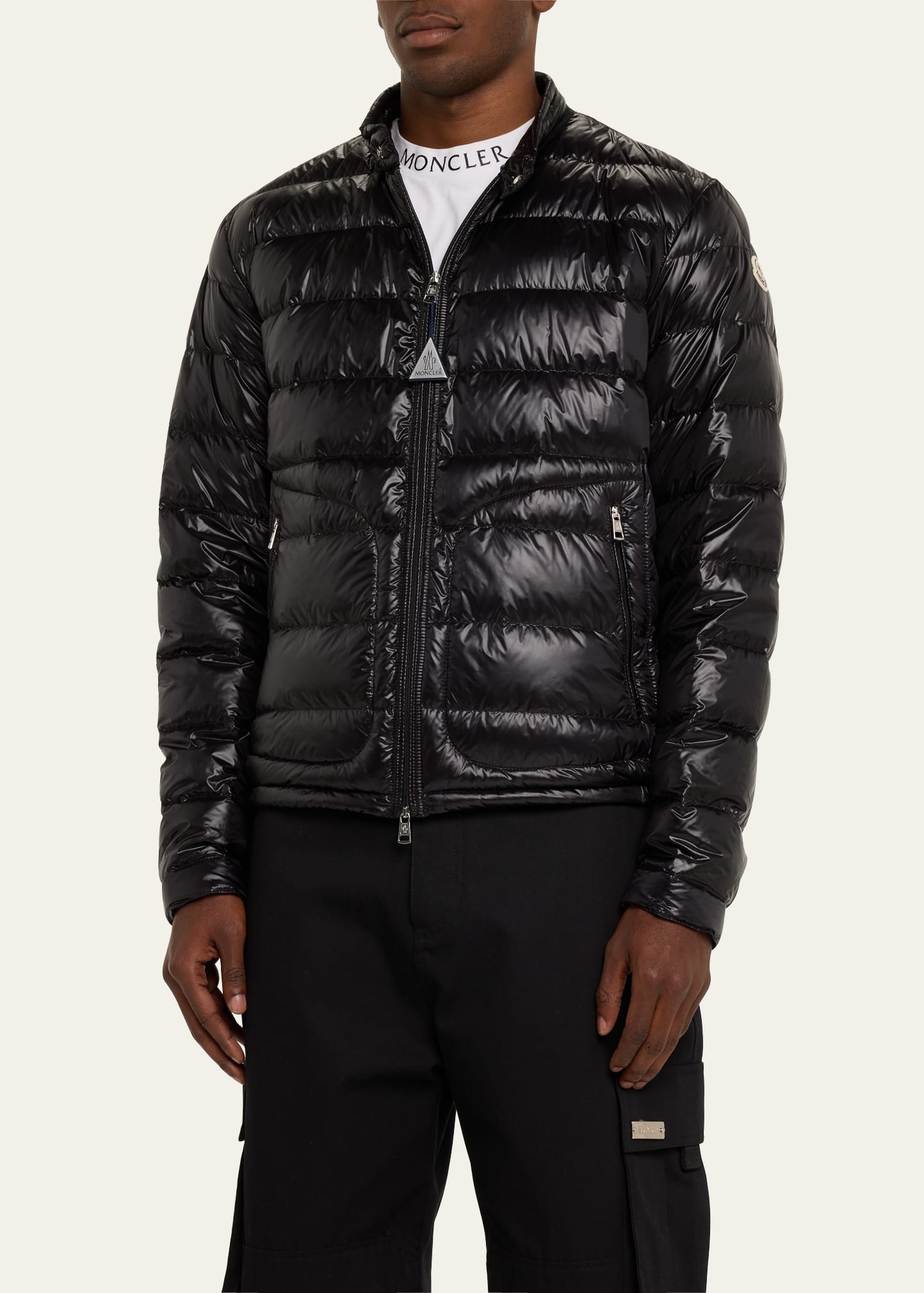 Men's Acorus Nylon Puffer Moto Jacket - 4