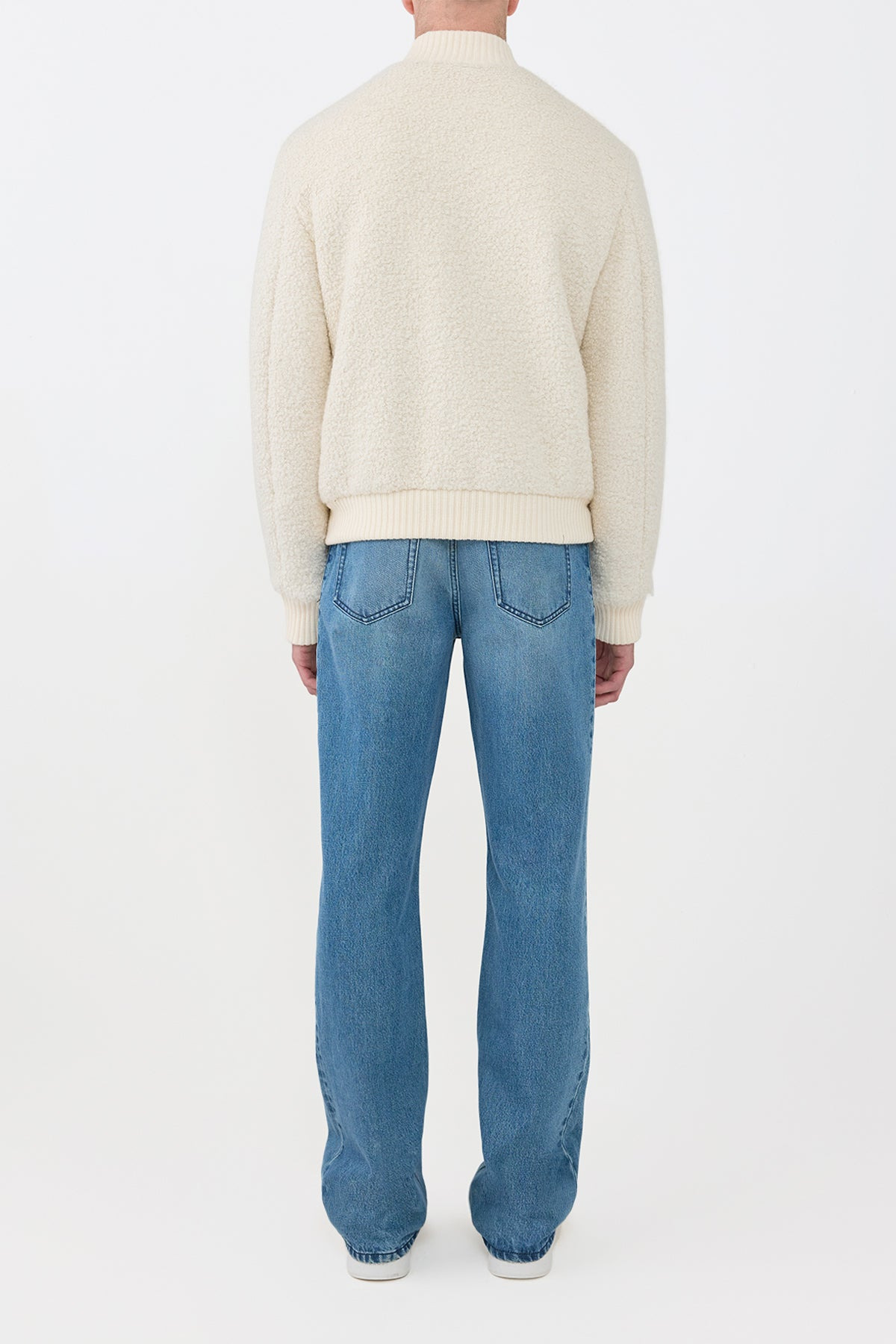 Brandon Bomber in Ivory Recycled Cashmere Boucle - 4