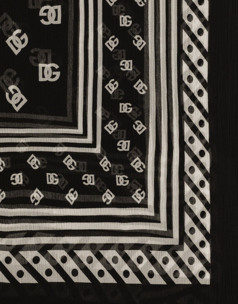 Dolce & Gabbana Silk scarf with all-over DG logo print outlook