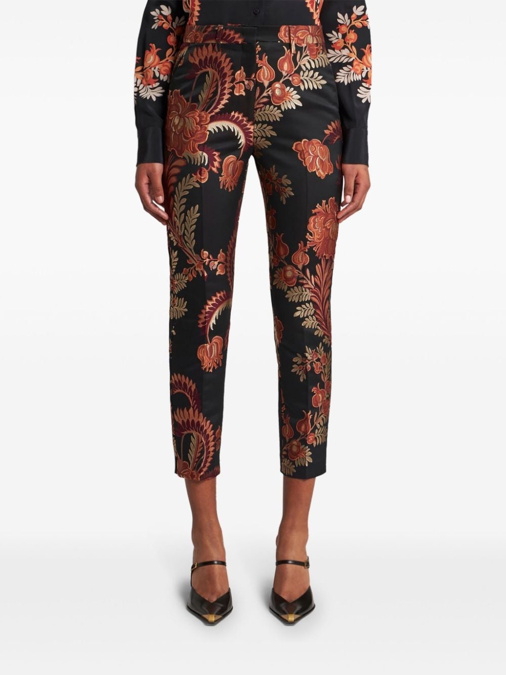 jacquard tapered trousers - 3