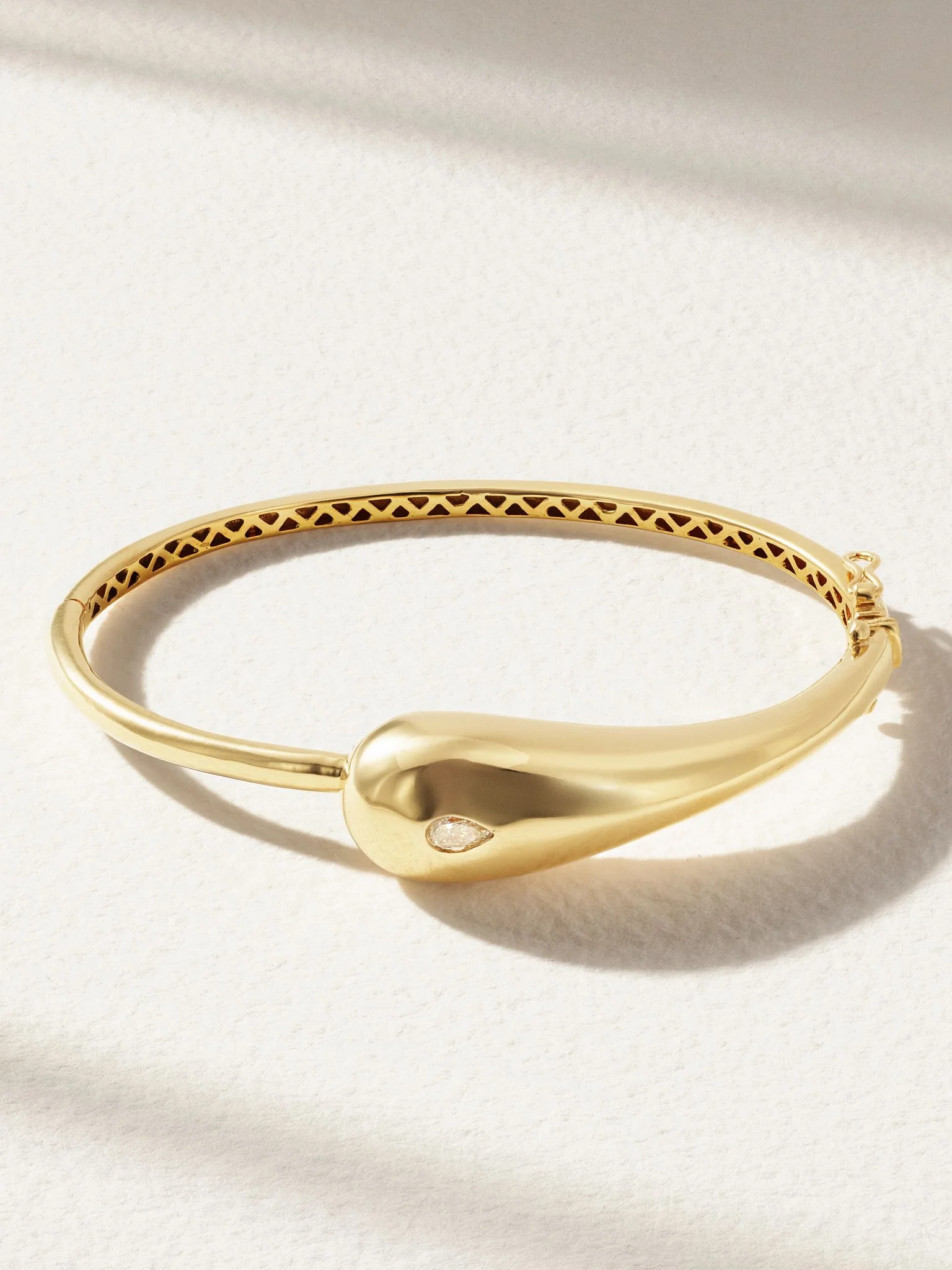 Droplet 14-karat gold diamond bracelet Gold - 1