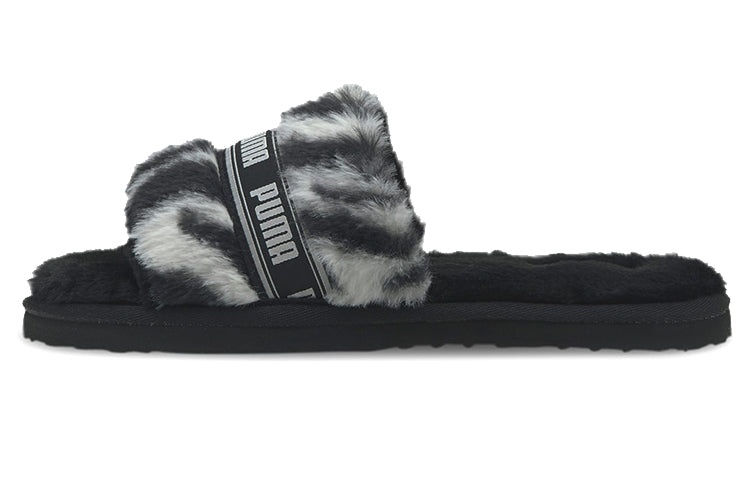 (WMNS) PUMA Fluff Slide 'Wild - Black' 385276-01 - 2