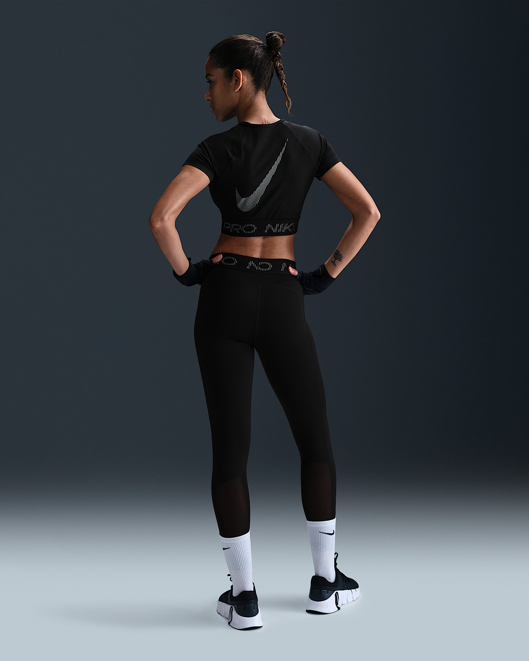 Nike Pro Women's Dri-FIT Short-Sleeve Cropped Graphic Top - 5