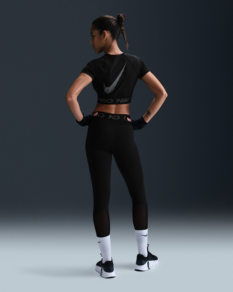 Nike Pro Women's Dri-FIT Short-Sleeve Cropped Graphic Top 5