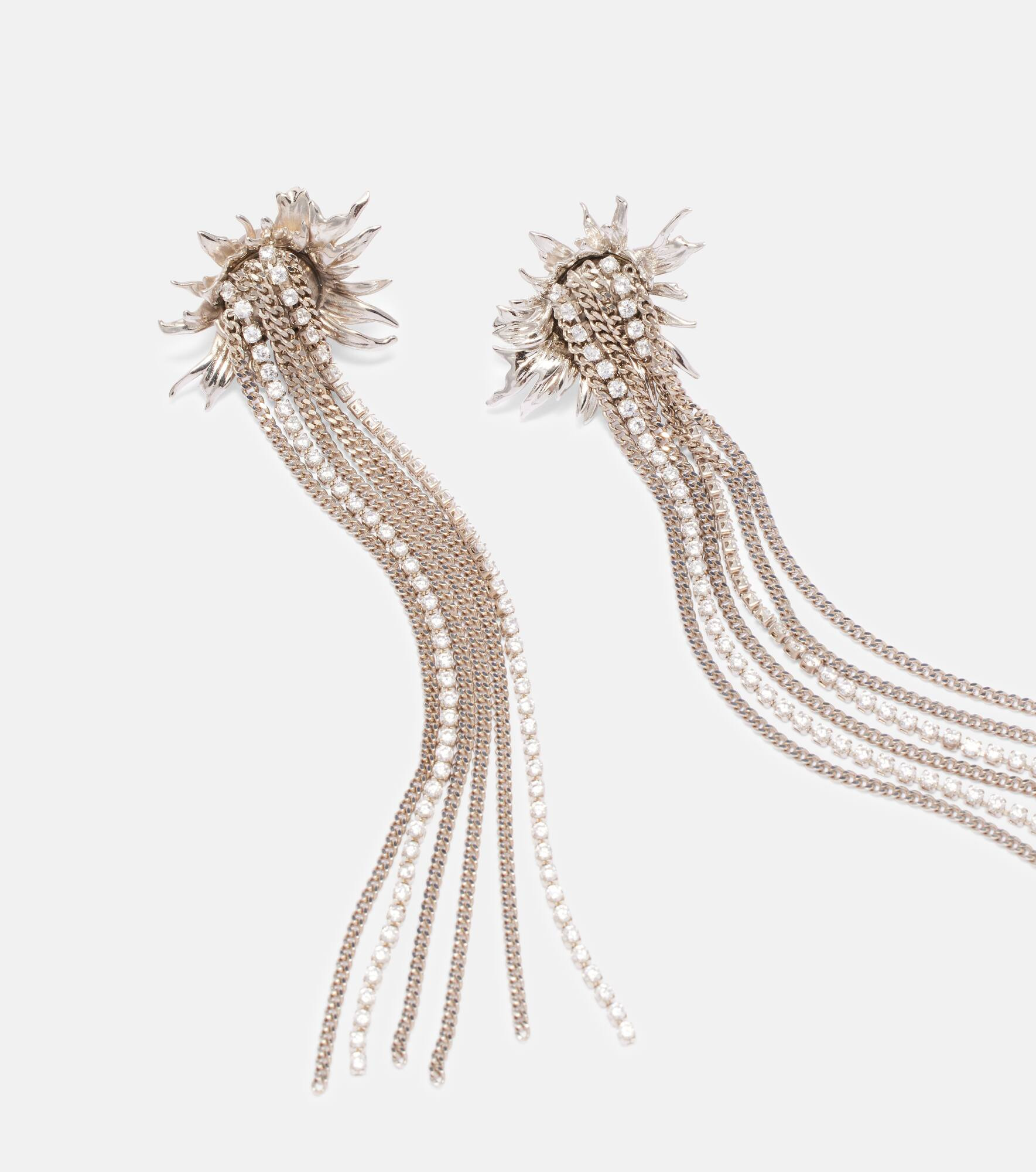 Sunflower embellished drop earrings - 4