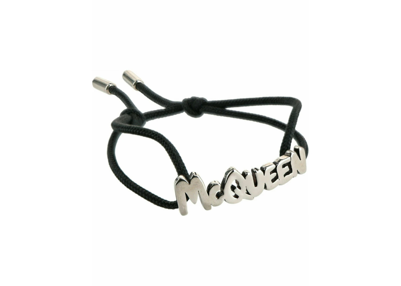 Alexander McQueen Graffiti Cotton Bracelet Black - 3