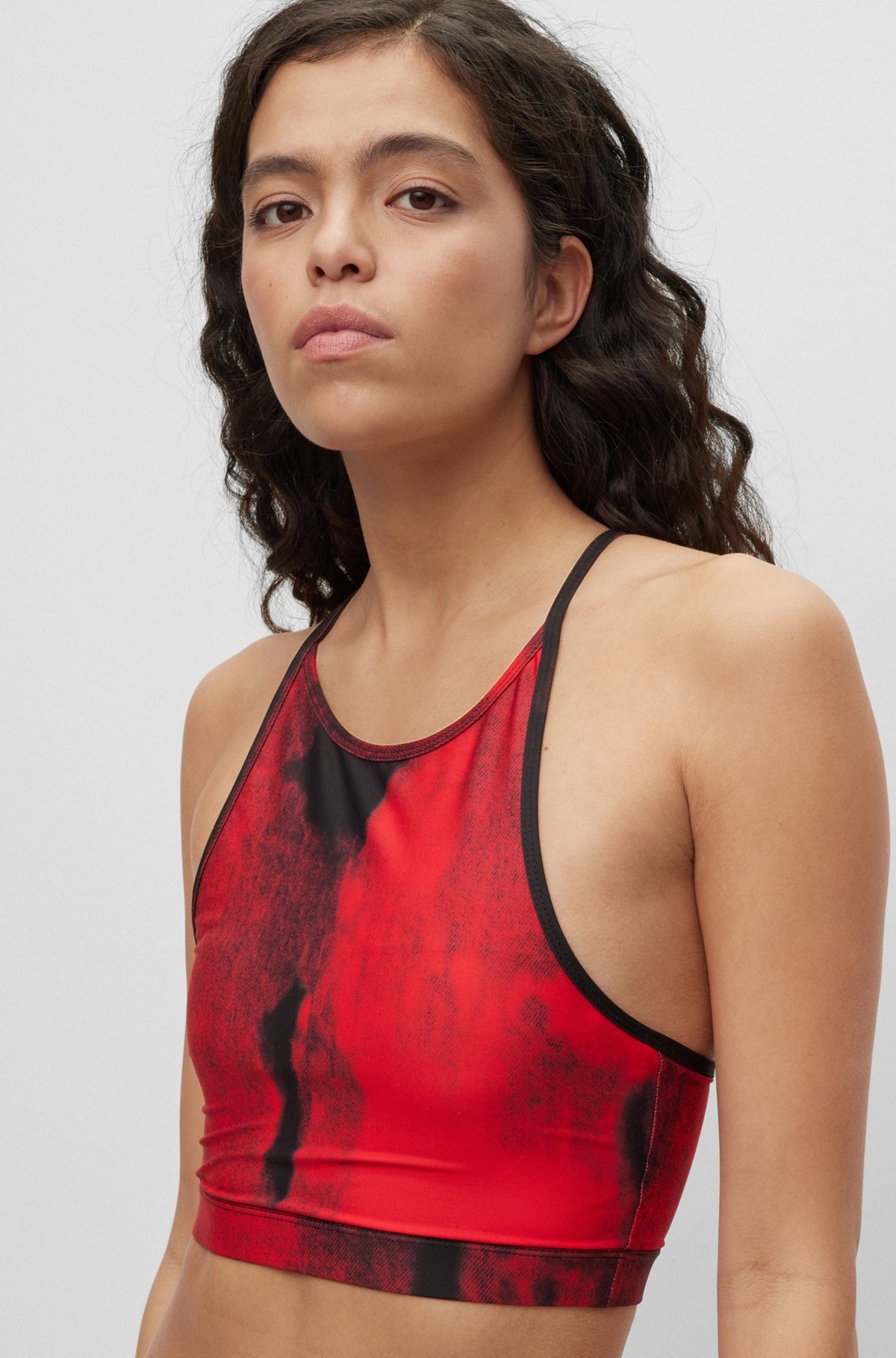 PRINTED BIKINI BRALETTE IN QUICK-DRYING STRETCH FABRIC - 6