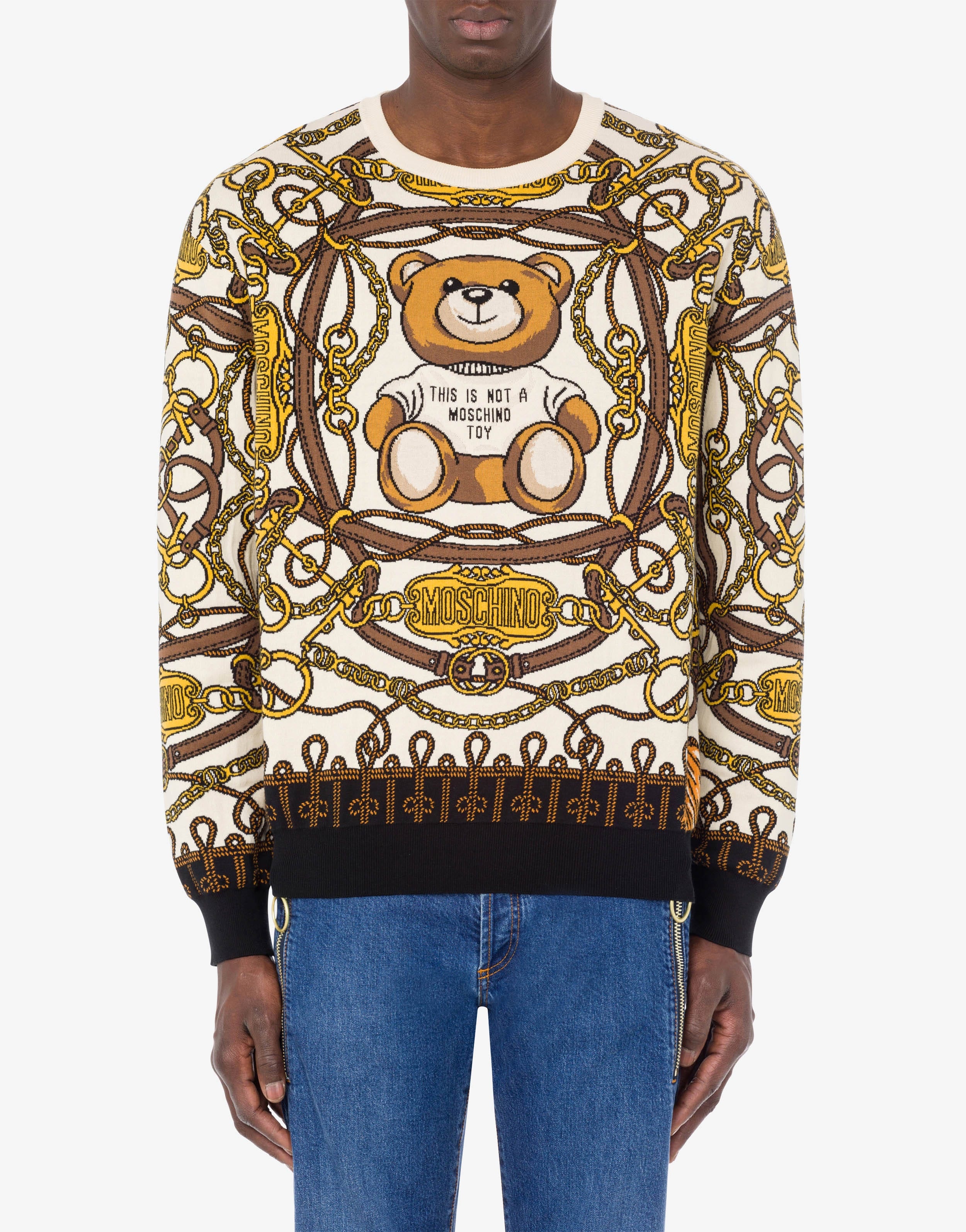 MILITARY TEDDY SCARF-INLAY JUMPER - 2