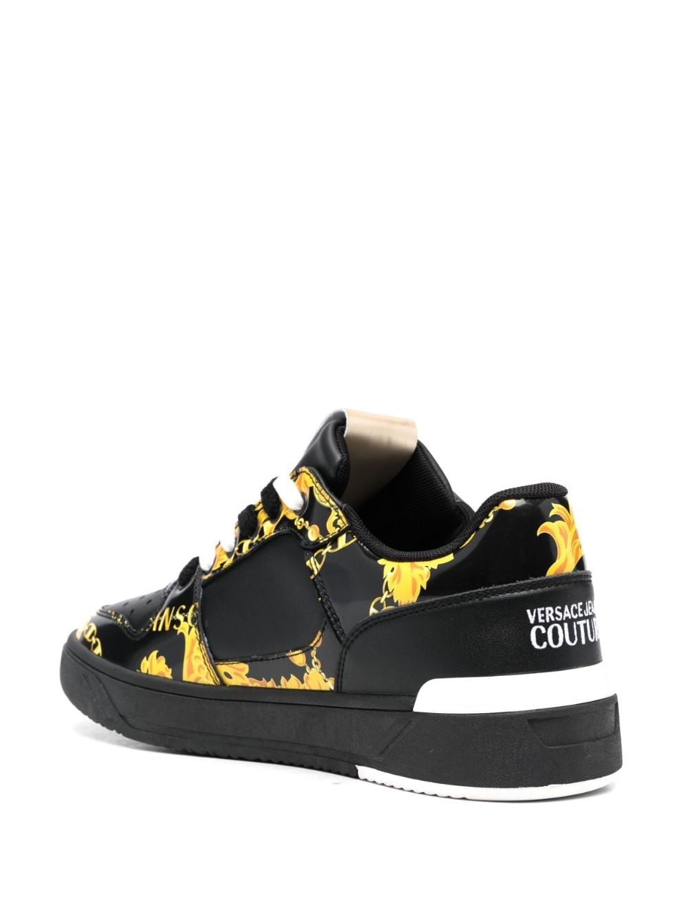Chain Couture-print leather sneakers - 3
