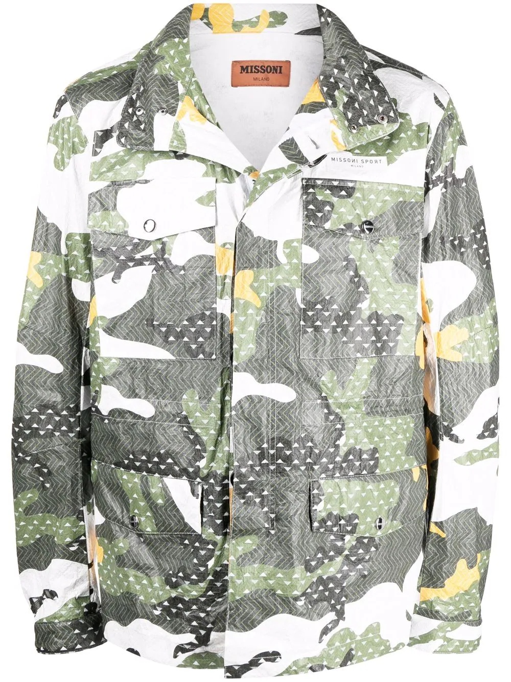 camouflage-print flap-pockets windbreaker - 1