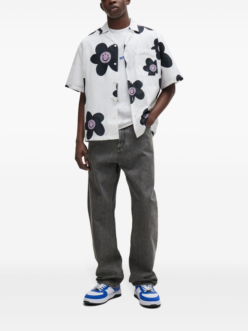 HUGO floral-print cotton shirt outlook