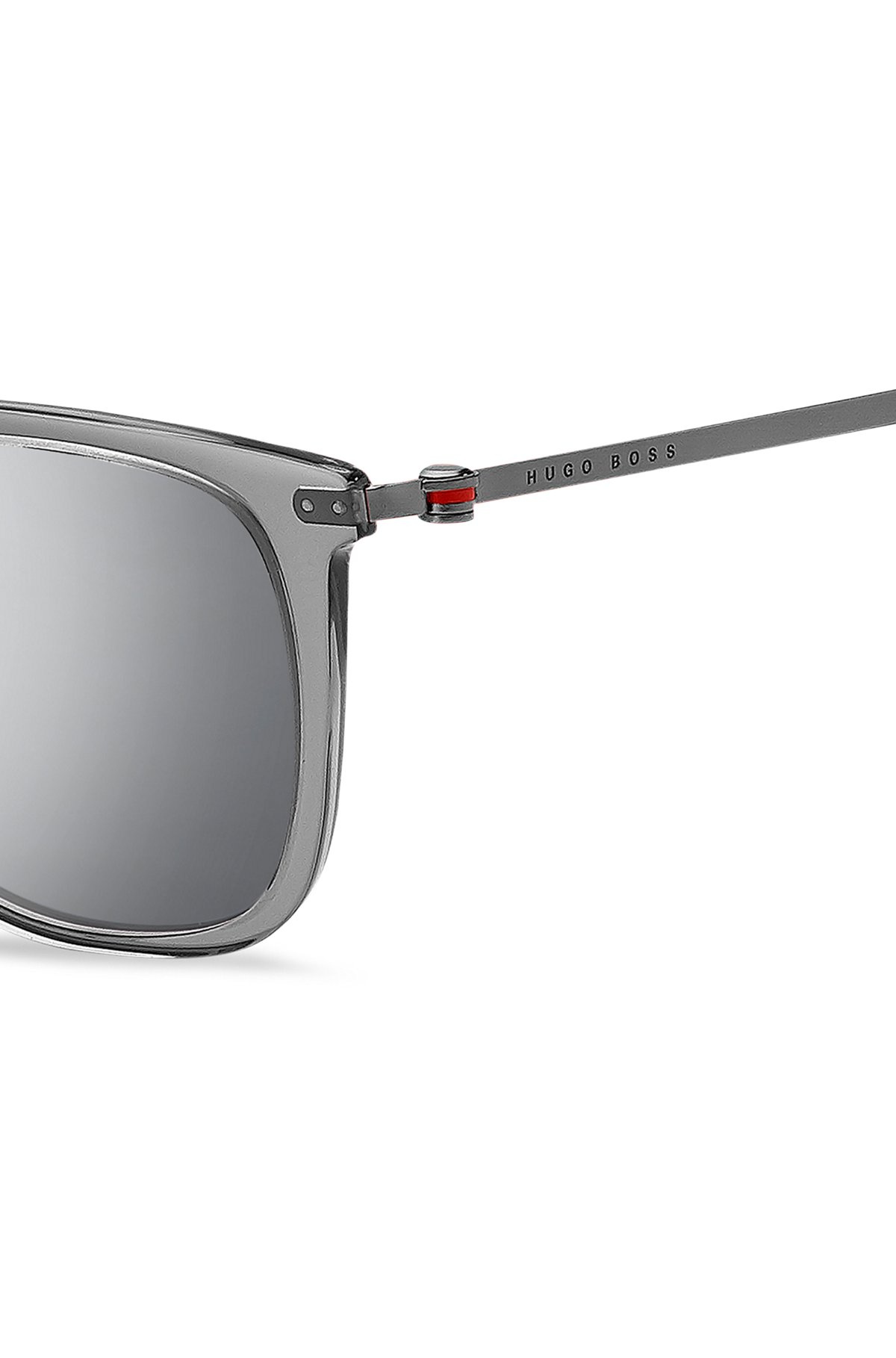 GRAY-ACETATE SUNGLASSES WITH RED ACCENTS - 2